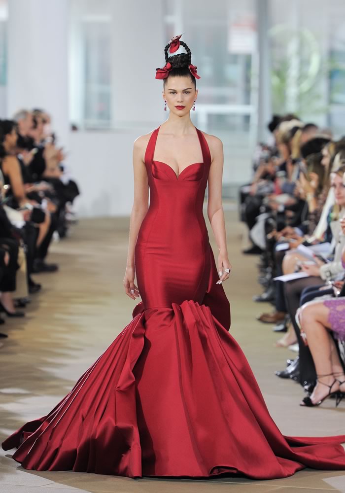 ruby red wedding dress